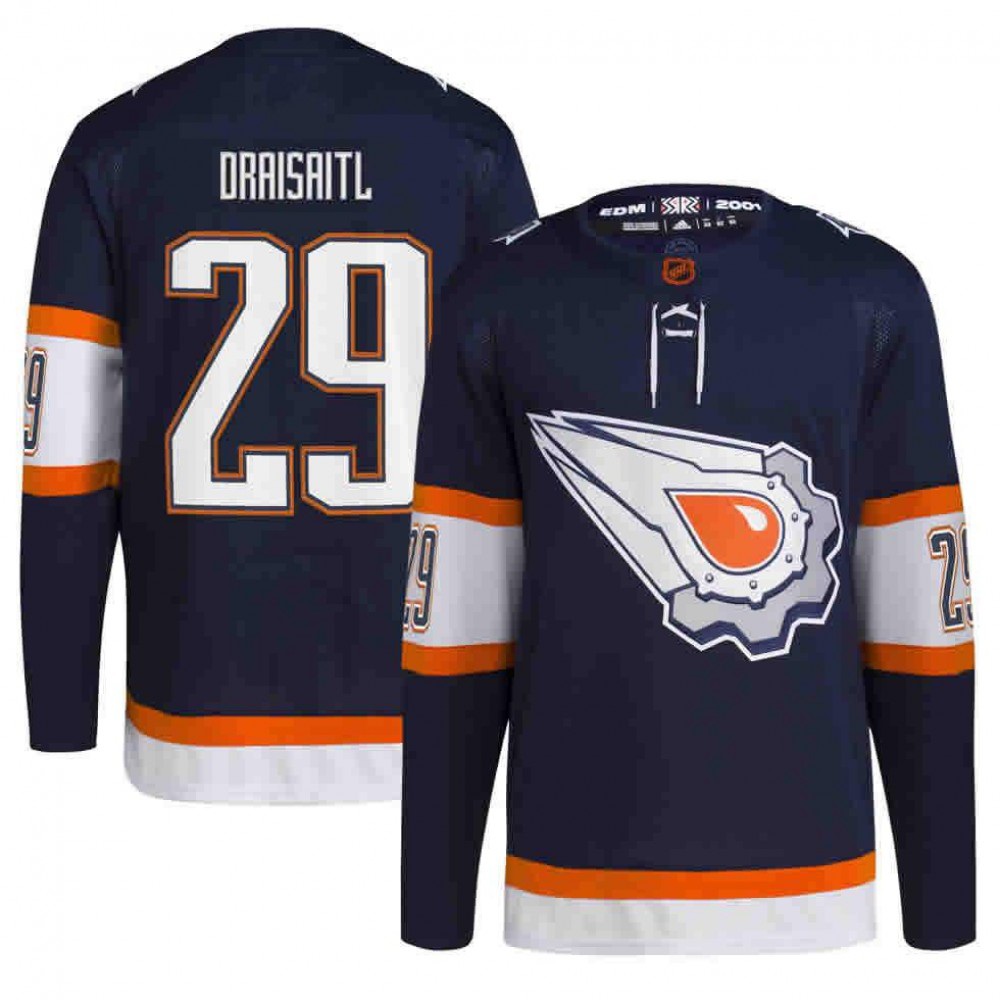 Leon Draisaitl Edmonton Oilers Navy Reverse Retro 2.0 Player Jersey-Pro Kit Vault | Brand New 26/27 Sports Jerseys